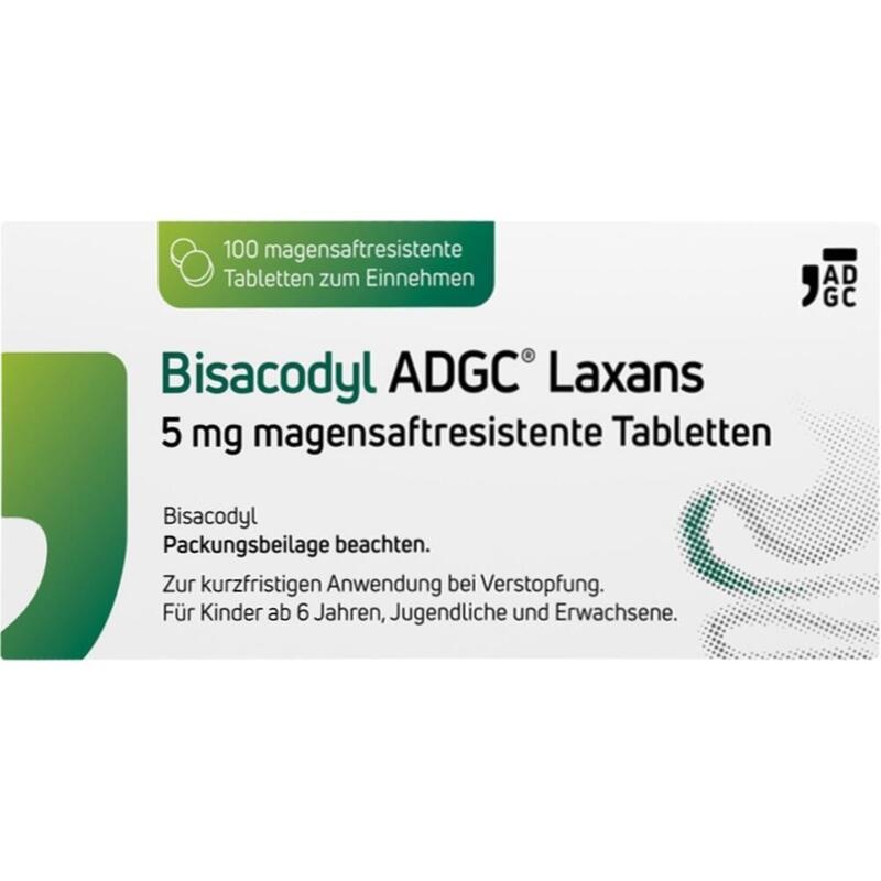BISACODYL ADGC Laxans 5 mg magensaftres.Tabletten